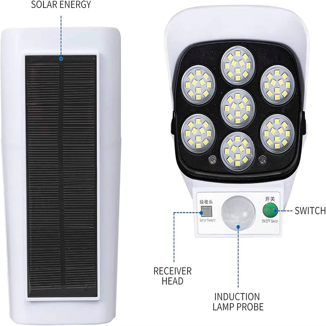 2000 Lumens Solar Motion Sensor Light Outdoor, 77 LED Security Floodlight, Wireless, 3 Modes, Waterproof, IP65