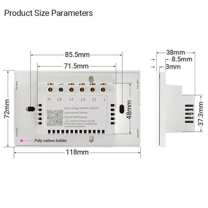 Smart Touch Screen Switch Light