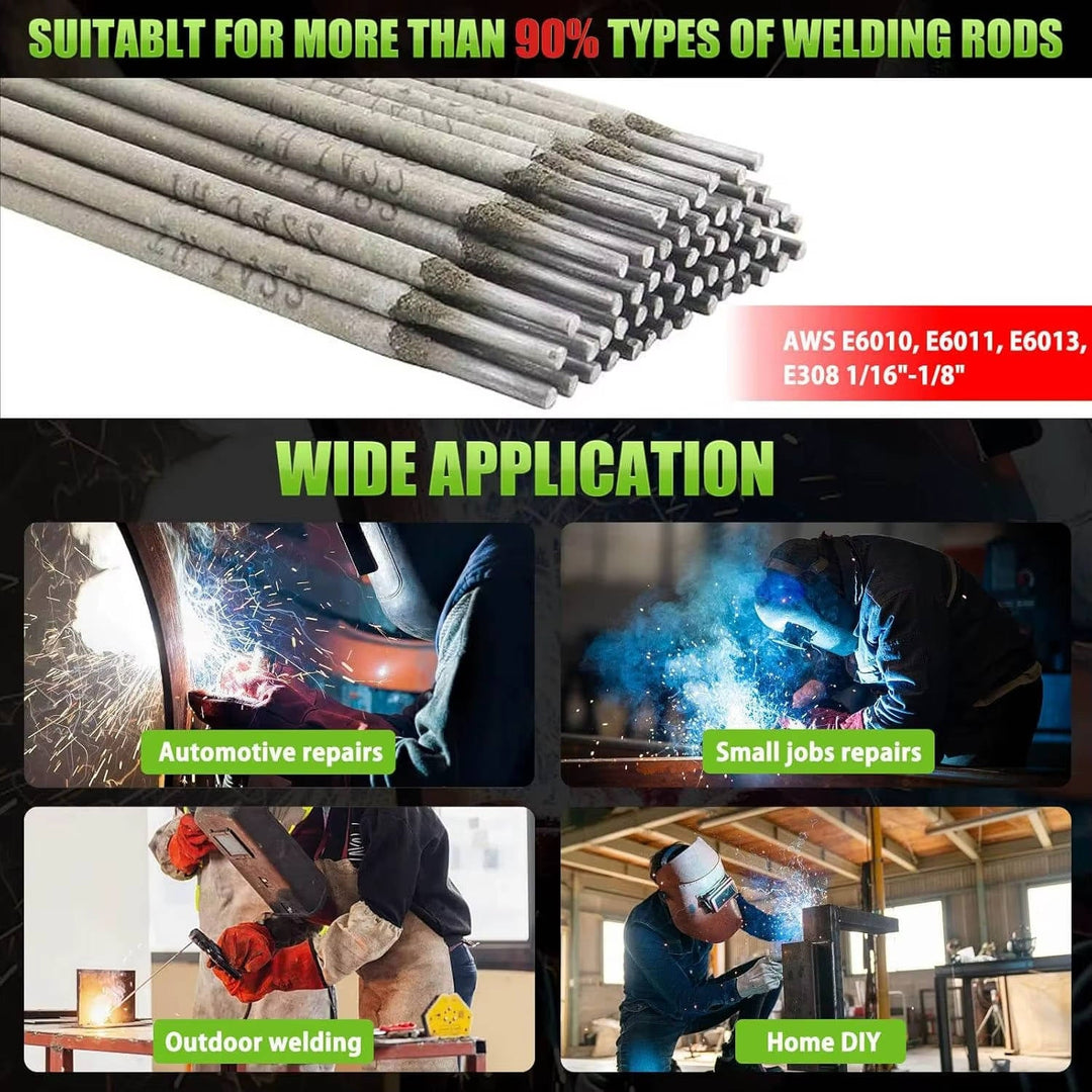 Mini Portable Stick Welder, 110 220V MMA Arc Welding Machine with LED Digital Display and Smart Voltage Conversion