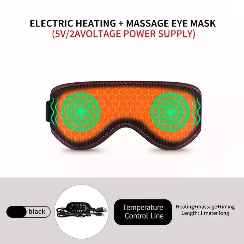 Heated Eye Mask for Dry Eyes and Dark Circles, 3 Heat Levels Hot Compress for Sleep and Massage