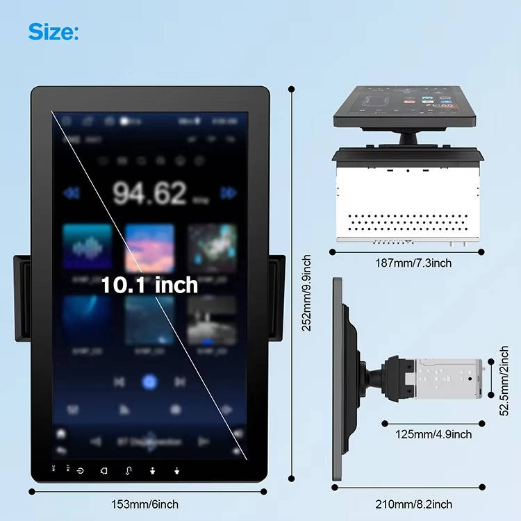 Rotating Touch Screen Car Stereo with Bluetooth and Backup Camera