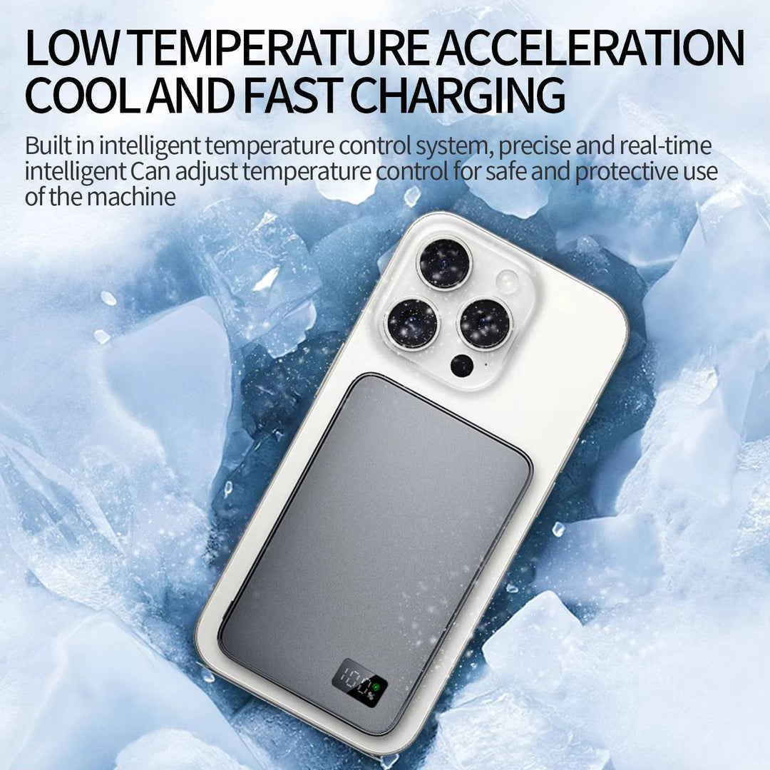 Magnetic Wireless Power Bank for Magsafe Iphone, Ultra Thin Portable Charger, Fast Charging, Aluminum, Iphone 16 15 14 13 12