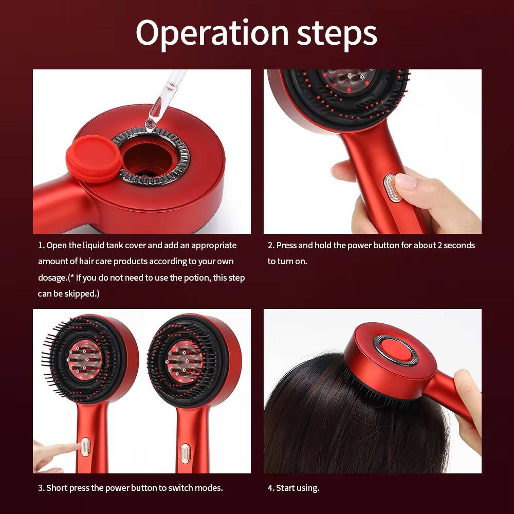 Red Light Therapy Scalp Massager for Hair Growth, Scalp Stimulating Brush
