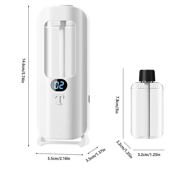 Air Humidifier and Aromatherapy Diffuser with Digital Display and coloured LED Lights
