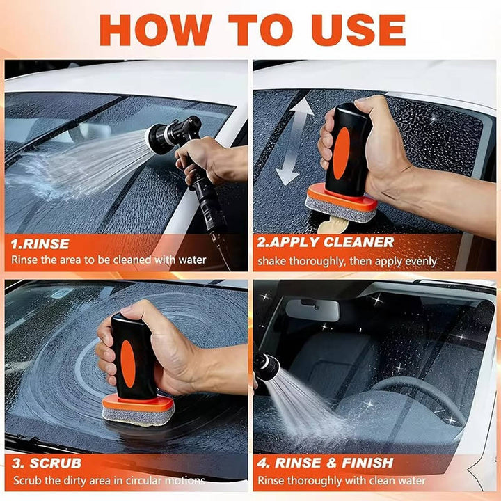 Handheld Glass Emulsion Oil Film Remover for Car Windshield and Rearview Mirror, Auto Glass Cleaner for Front Side