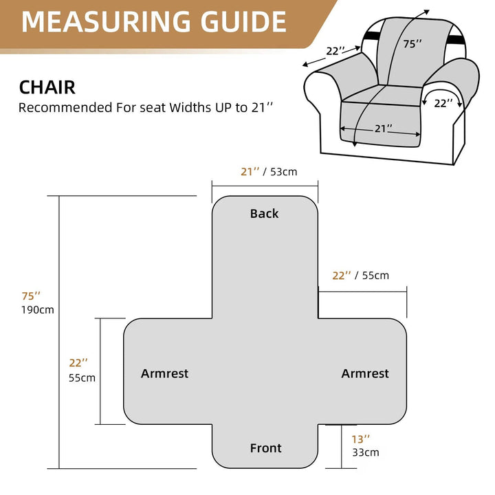 Reversible Sofa Cover for 3 Cushion Couch, Water Resistant Pet Protector with Elastic Straps