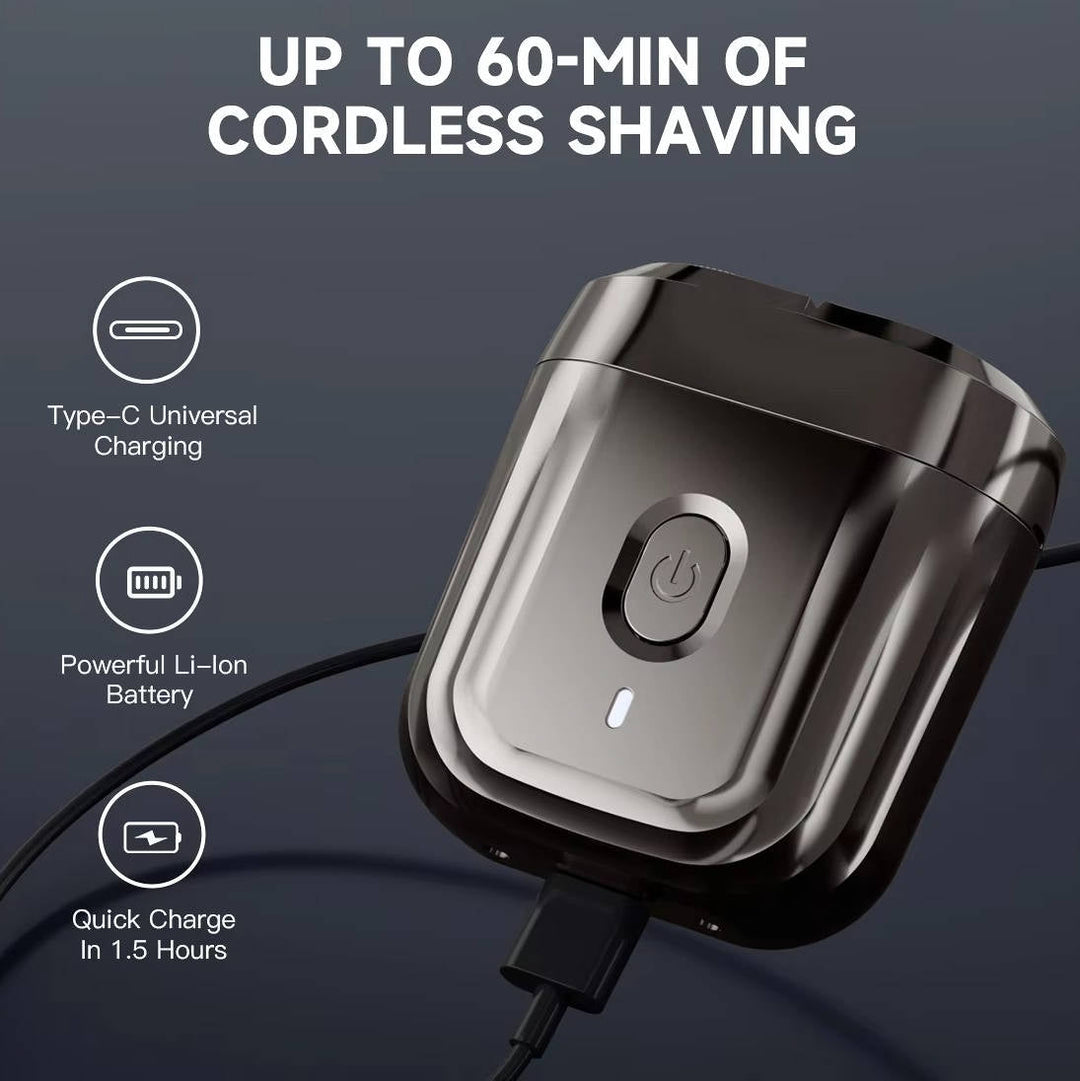 Waterproof Portable Electric Shaver for Men Rotary Razor USB Rechargeable
