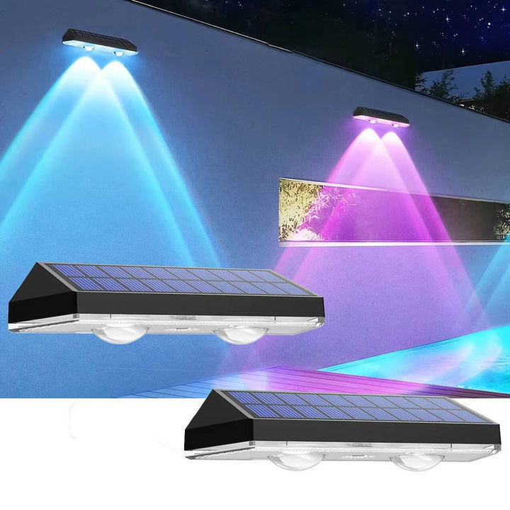 Solar LED Fence Lights Outdoor, Waterproof Deck Stair Wall Garden Lights Energy Saving Lamp