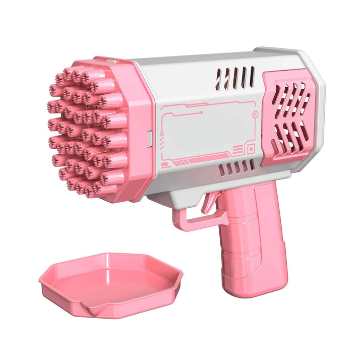 40 Hole Automatic Bubble Gun with LED Lights, Gatling Style Bubble Blower Toy for Kids 3 and up, Outdoor Party Play