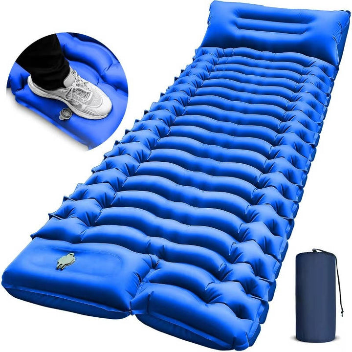 Ultralight Inflatable Sleeping Pad for Camping with Pillow Built in