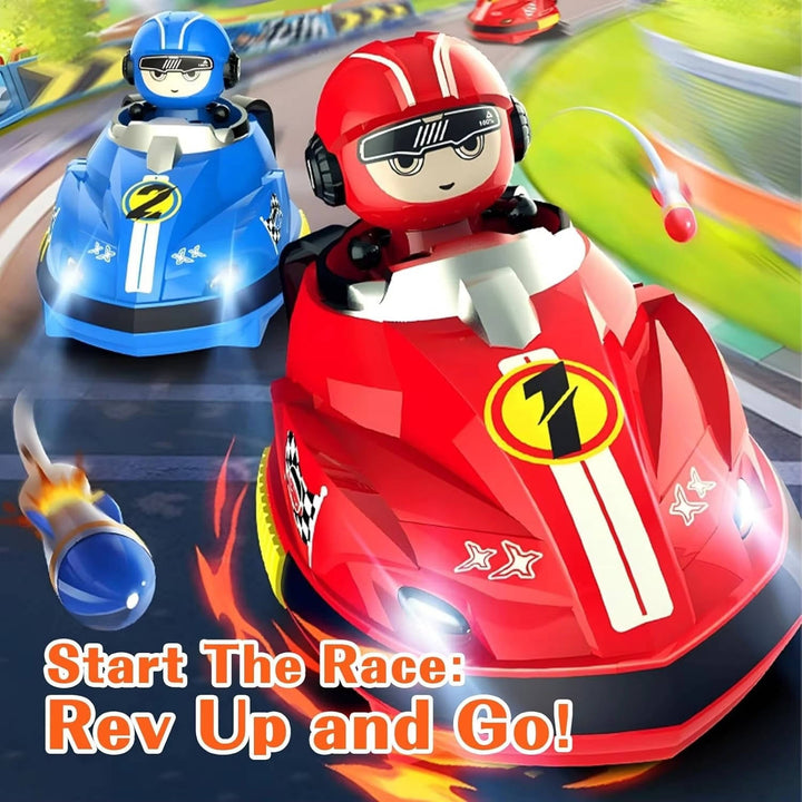 RC Bumper Cars 2 Pack with Ejecting Drivers, Remote Control Battle Cars for Kids Ages 3 and up