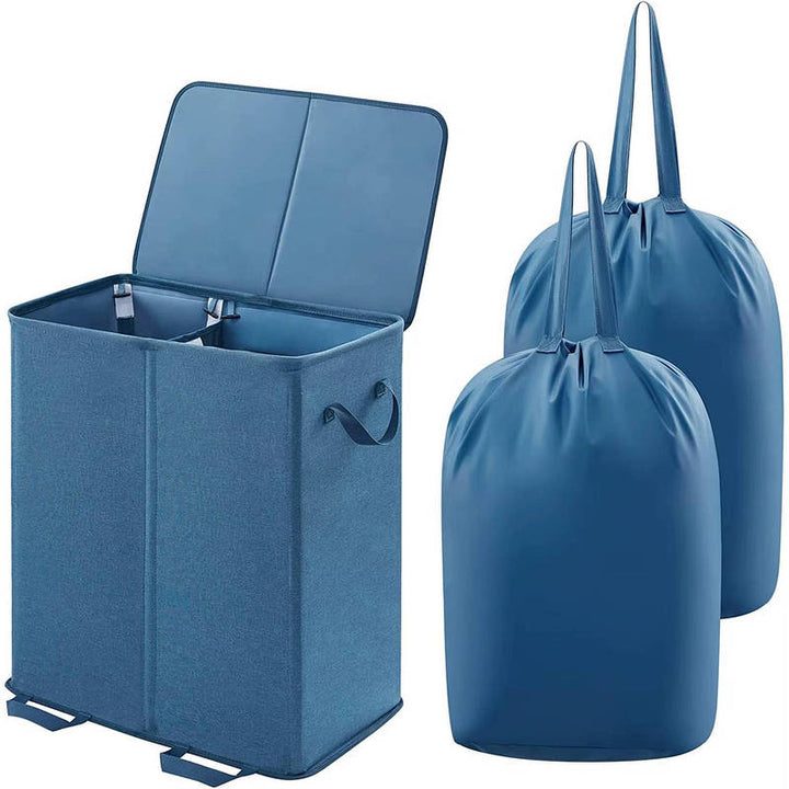 Large Laundry Hamper Basket with Removable Bags, Foldable Laundry Basket with Reinforced Handles for Bedroom Dorm