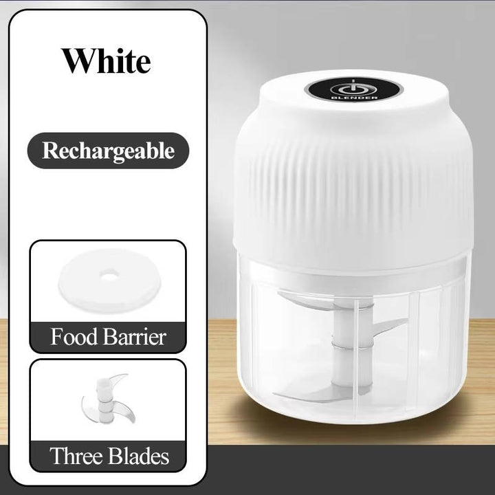 Electric Garlic Chopper, 300ML Portable Food Processor with 4 Sharp Blades, Cordless Vegetable Onion Meat Grinder