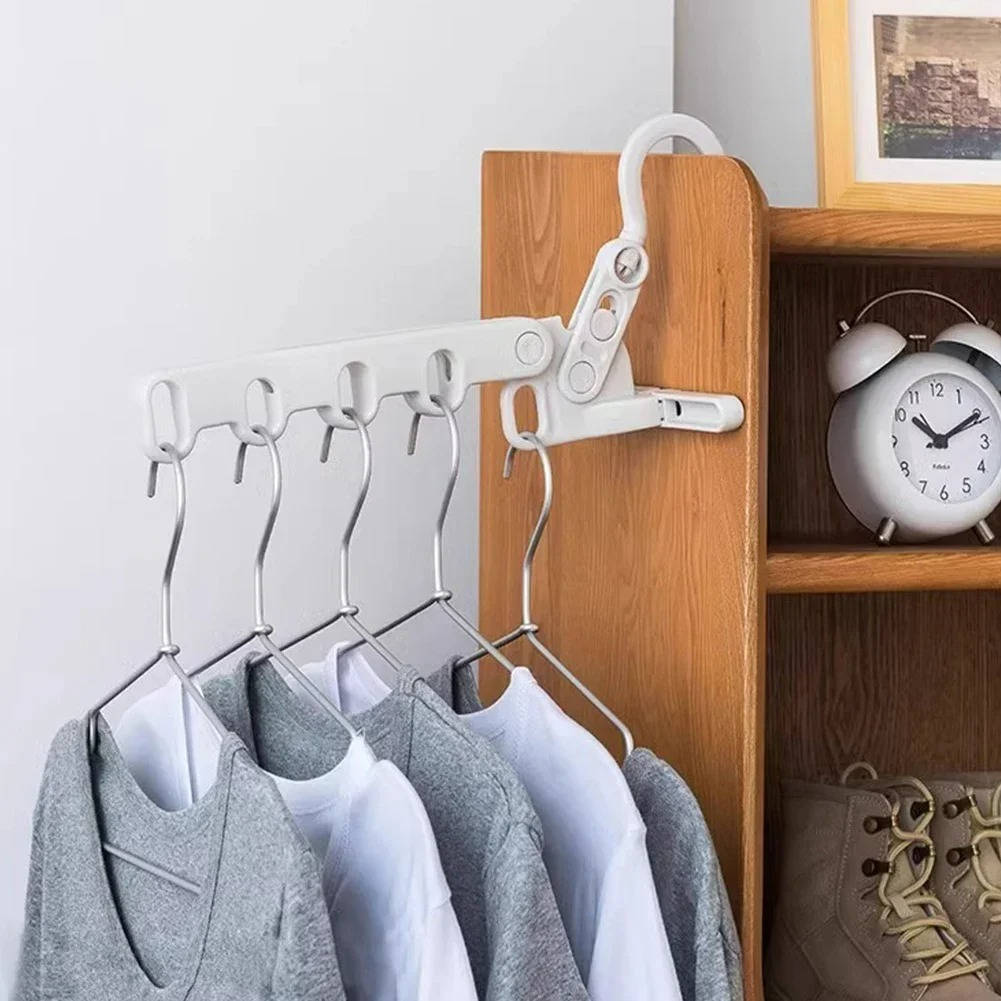 5 Hole Portable Clothes Hanger Wall Mount Space Saving