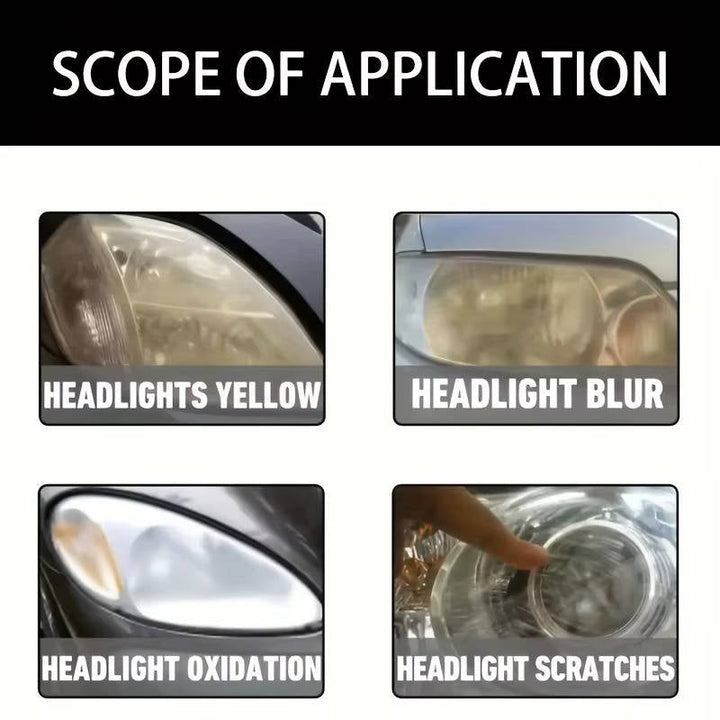 Instant Clear Headlight Restoration Repair Kit for All Vehicle Models, No Polishing Required, 2 Pieces