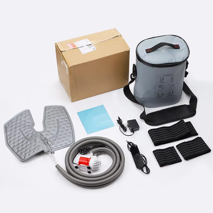 Portable Cold Therapy Machine with Circulating Water System – Adjustable Flow, Timer Settings, Collapsible 15QT Container