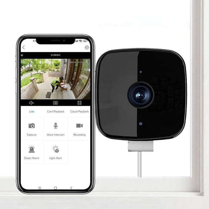 1080P Wifi Window Camera, Indoor Home Security Baby Monitor Camera, Night Vision, Two Way Audio, 32G