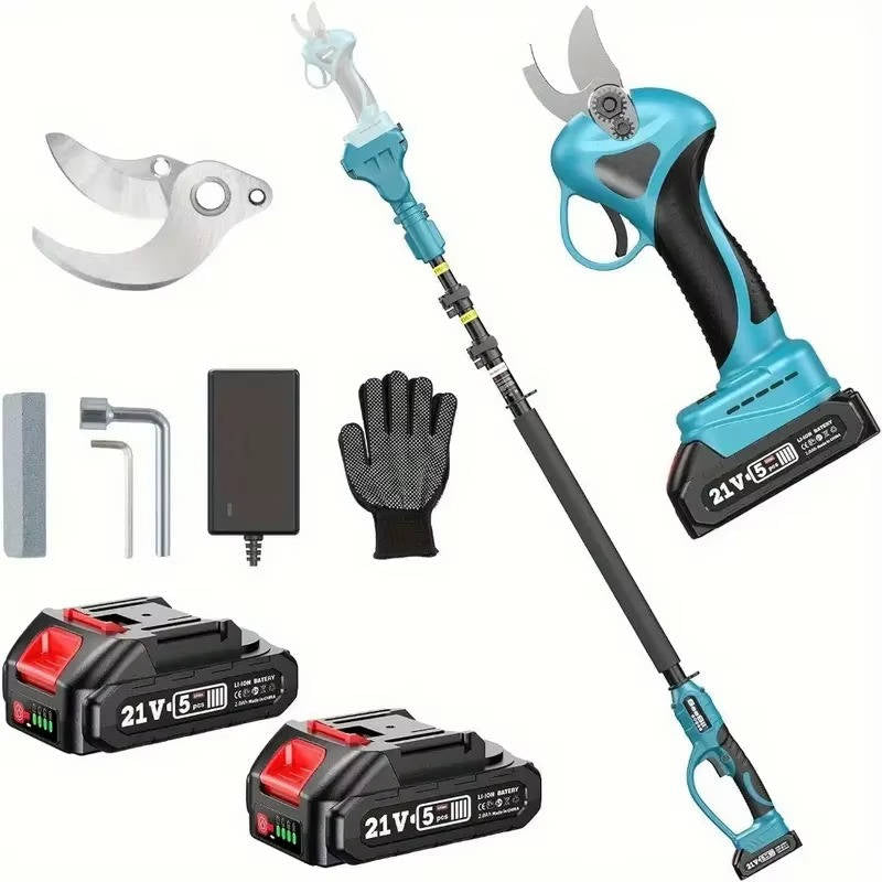 Cordless Electric Pruning Shears with Pole 15Ft, 20V Tree Pruner 1.2 Inch Cutting Brushless Motor Battery Powered
