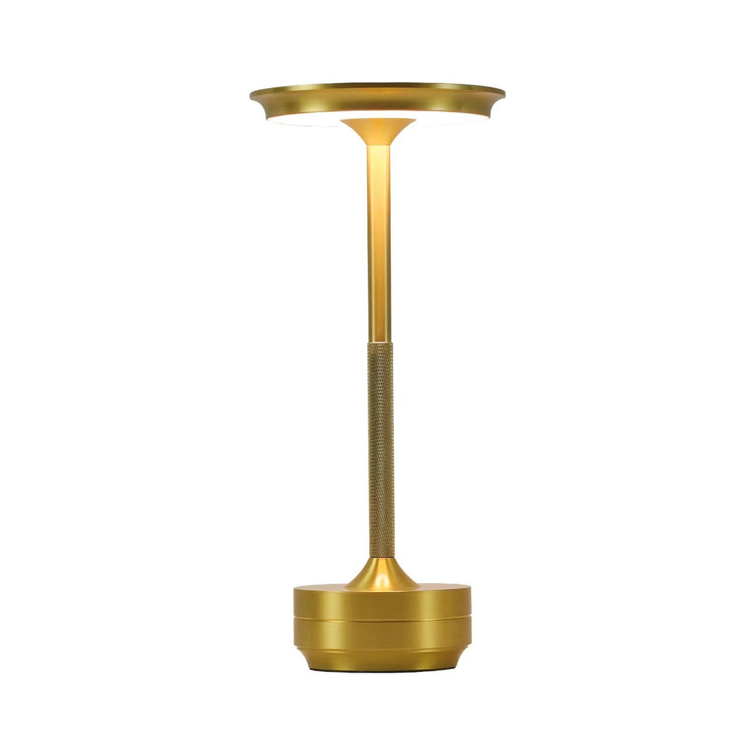 Modern Cordless Touch LED Table Lamp, Wireless Electroplated Metal Bedside Night Light for Bedroom and Living Room