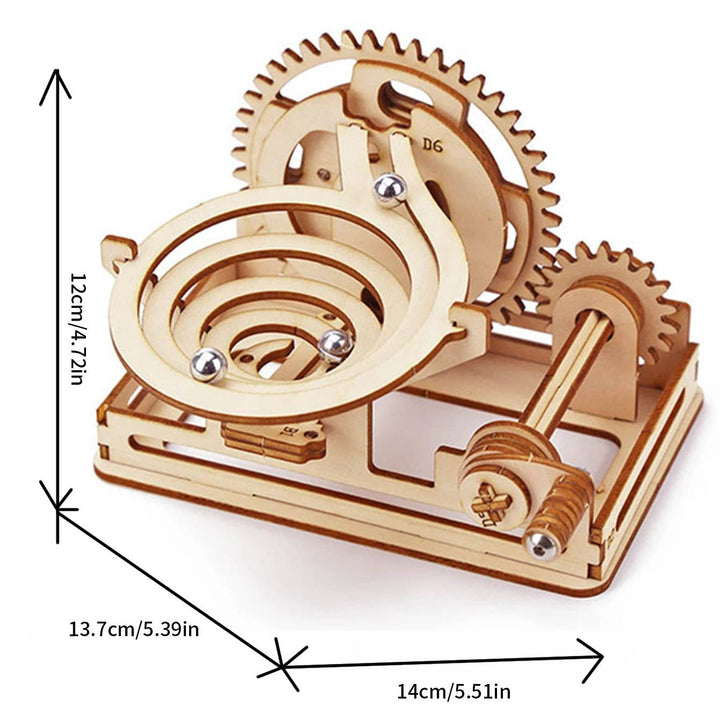 Wooden Marble Run 3D Puzzle Kit DIY Mechanical Building Model