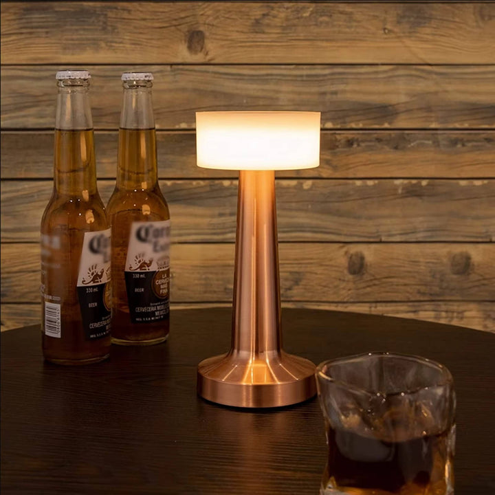 Cordless Table Lamp Rechargeable LED, Metal Accent Lamp for Dining Table Living Room Ambient Lighting