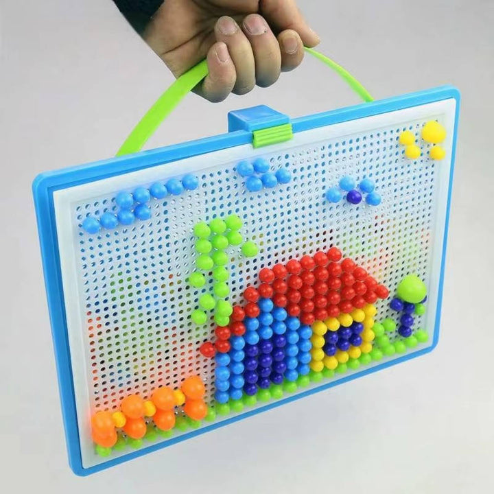 Peg Board Set 296 PCS Kids Mosaic Puzzle Toy with Storage Ages 3 and up