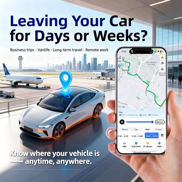 Hidden Wireless GPS Tracker, Global Real Time Car Locator with IoT SIM, Vibration Alarm and Geo Fence, Long Life Anti Theft Device
