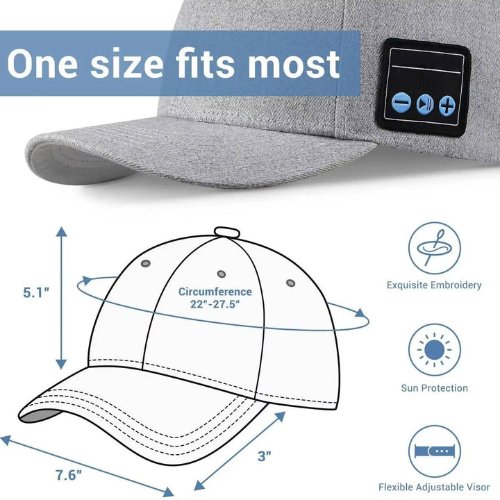 Wireless Bluetooth Baseball Cap with Speaker, Bluetooth Hat, for Music and Calling
