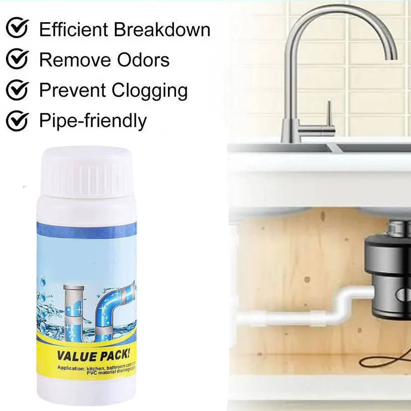Drain Cleaner for Stubborn Clogs, Fast Acting Foam Formula for Kitchen and Bathroom Drains