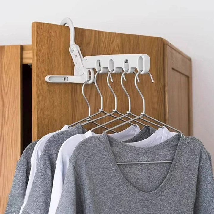 5 Hole Portable Clothes Hanger Wall Mount Space Saving