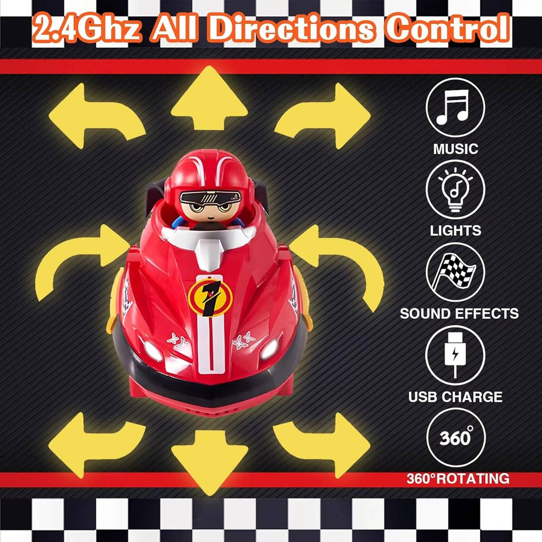 RC Bumper Cars 2 Pack with Ejecting Drivers, Remote Control Battle Cars for Kids Ages 3 and up
