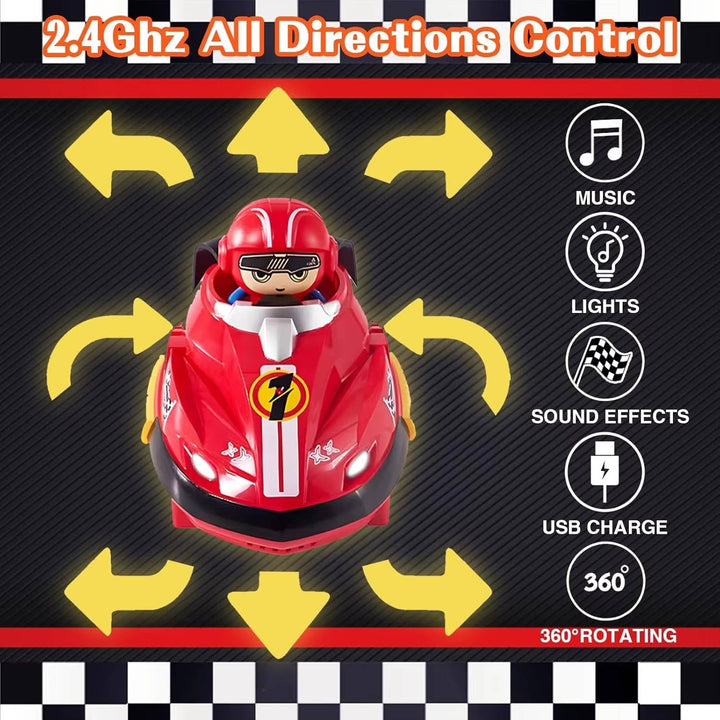 RC Bumper Cars 2 Pack with Ejecting Drivers, Remote Control Battle Cars for Kids Ages 3 and up