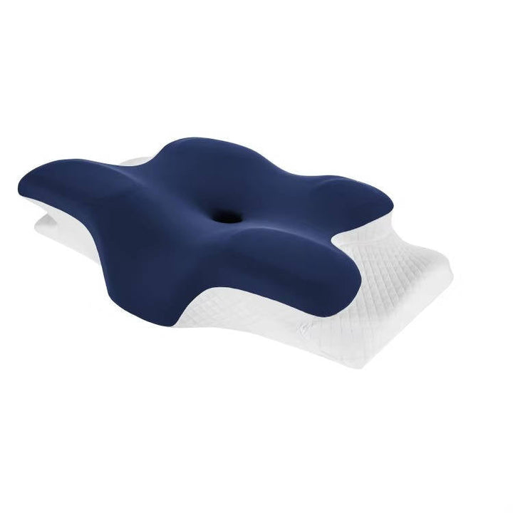 Cervical Memory Foam Neck Pillow, Ergonomic Cooling Support for Side and Back Sleepers with Adjustable Ice Silk Case