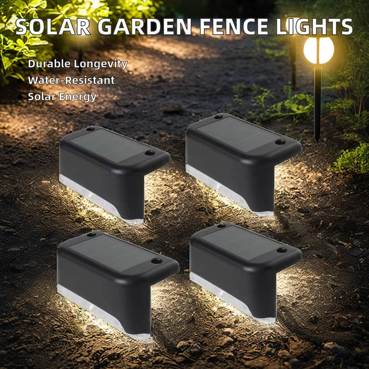 16 Pack Outdoor Solar Deck Lights, Waterproof Warm White LED Step Lights for Stairs, Fences, Patios, and Pathways