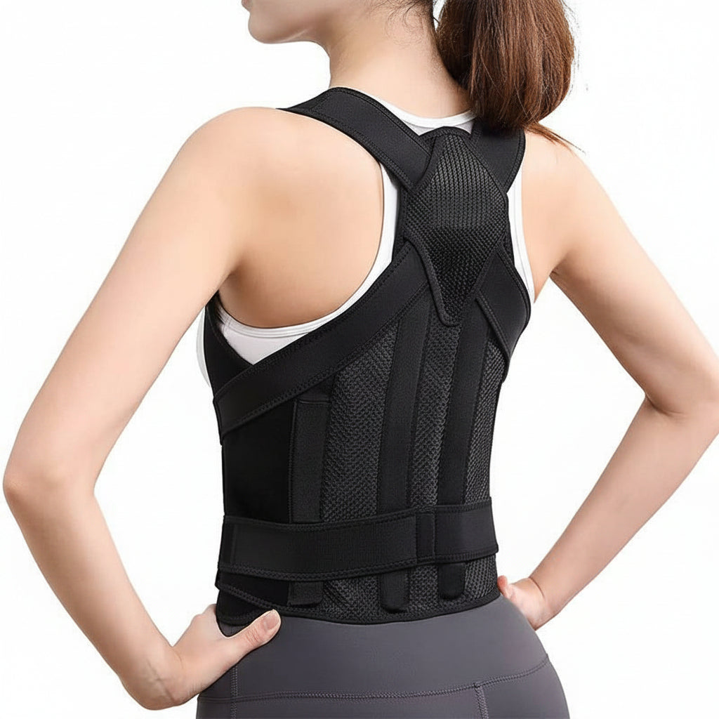 Adjustable Back Brace for Women and Men with Breathable Mesh Design