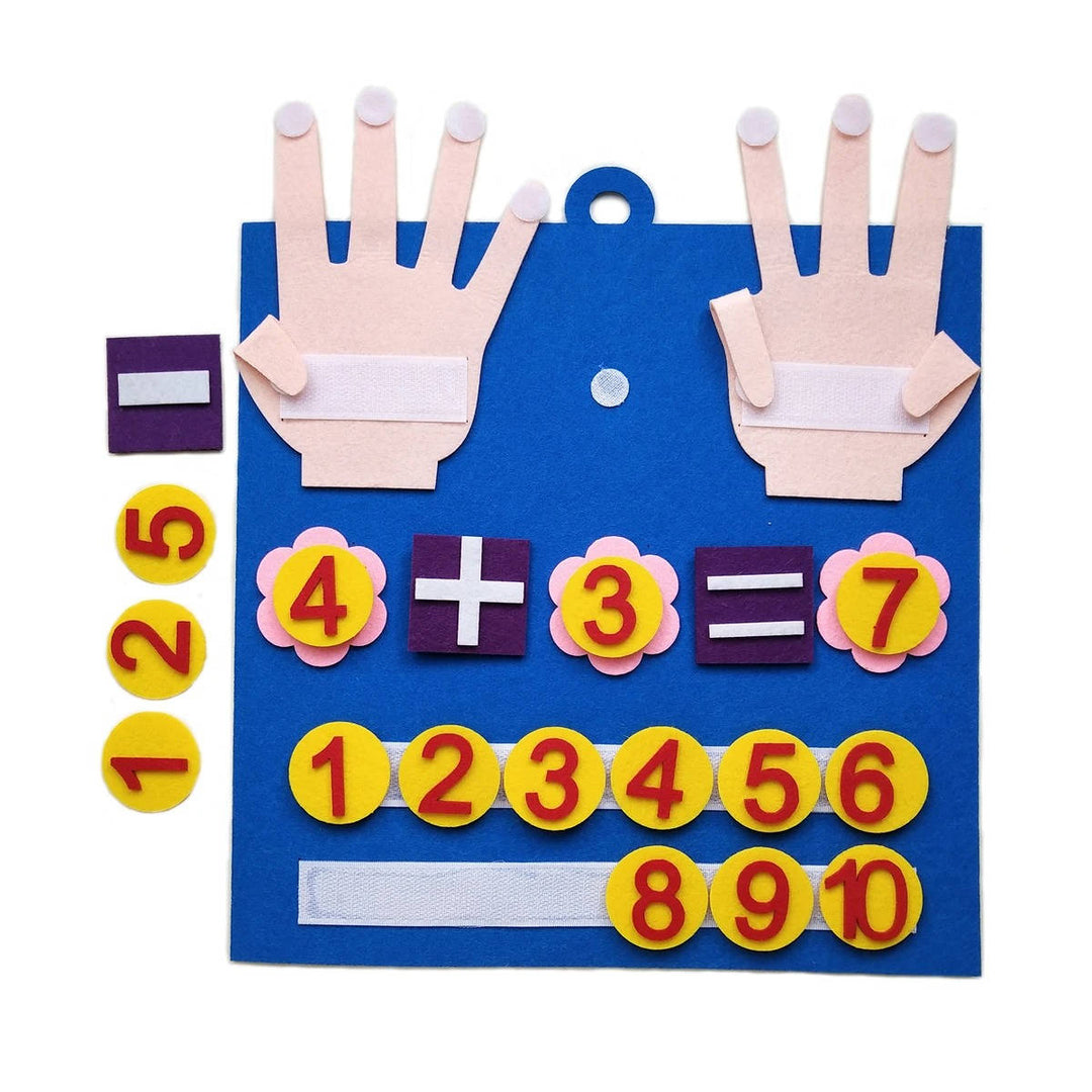 Felt Finger Counting Math Board for Kids Montessori Preschool Numbers Learning Toy