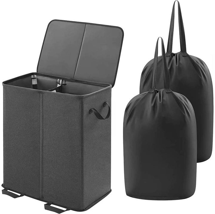 Large Laundry Hamper Basket with Removable Bags, Foldable Laundry Basket with Reinforced Handles for Bedroom Dorm