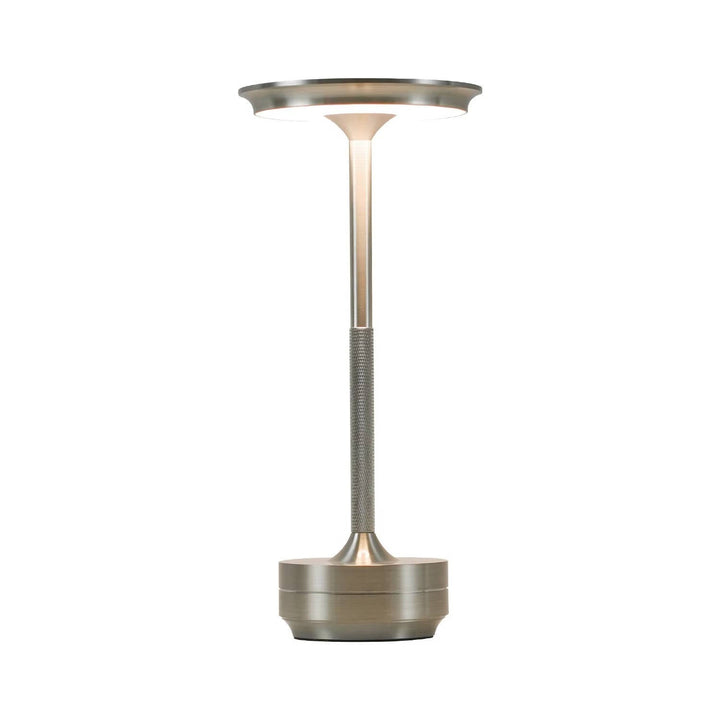 Modern Cordless Touch LED Table Lamp, Wireless Electroplated Metal Bedside Night Light for Bedroom and Living Room