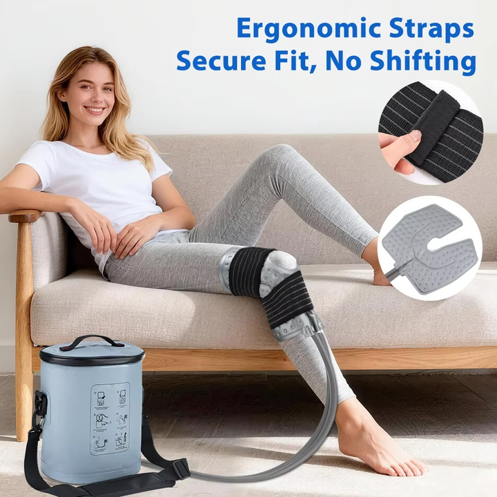 Portable Cold Therapy Machine with Circulating Water System – Adjustable Flow, Timer Settings, Collapsible 15QT Container