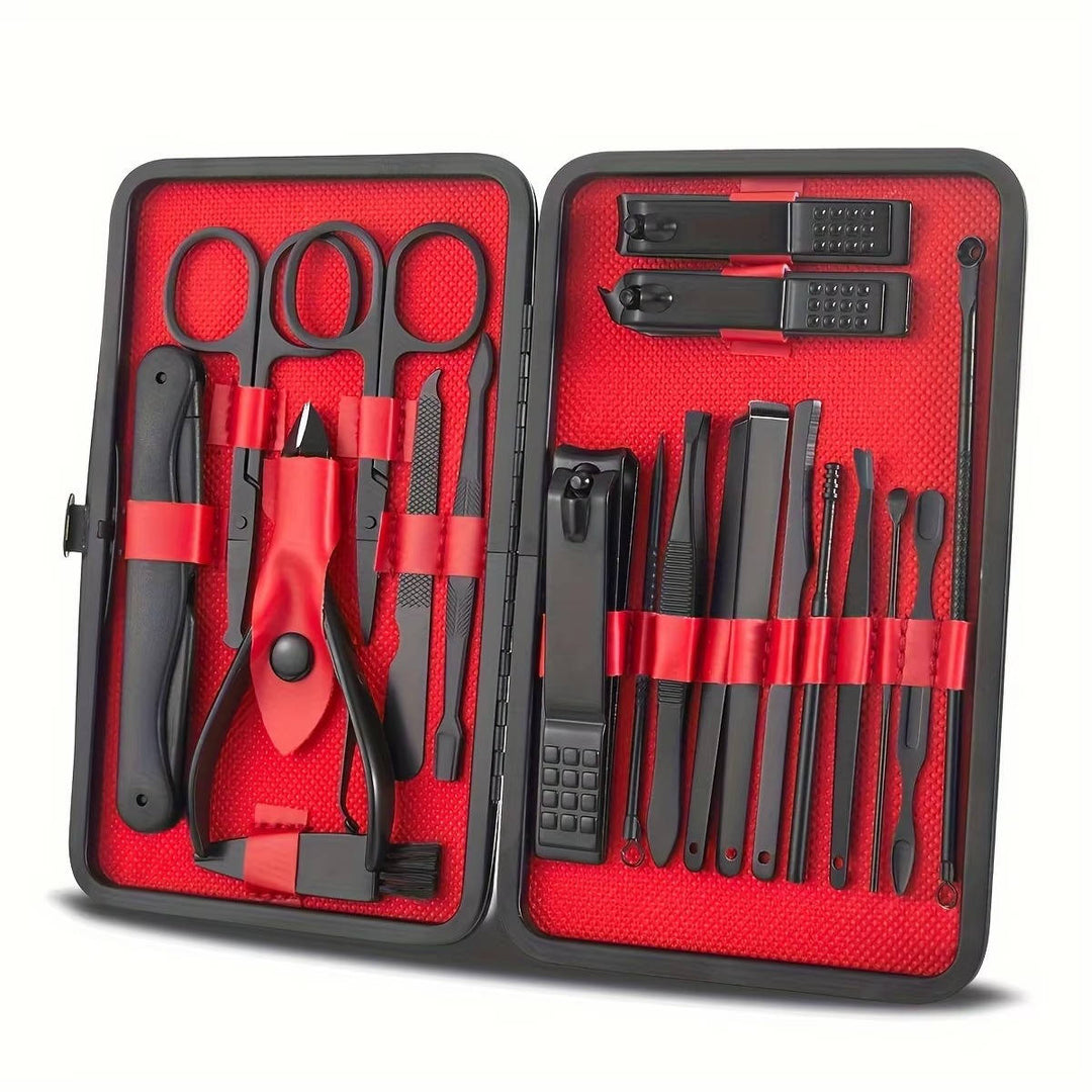 Complete 24 Piece Professional Nail Clipper Kit, Stainless Steel Manicure and Pedicure Tool Set with Travel Wallet