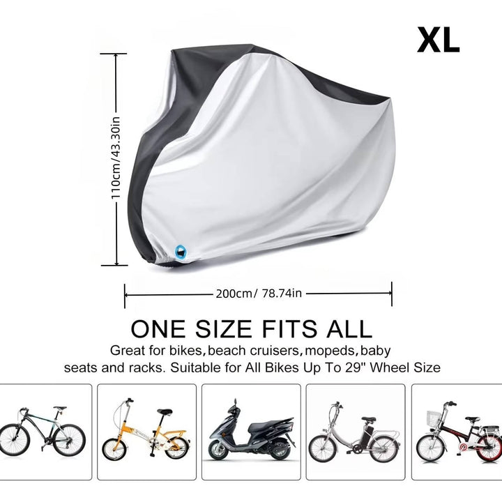 Electric Bike Cover Waterproof Outdoor, UV Dustproof Rain Protection Support