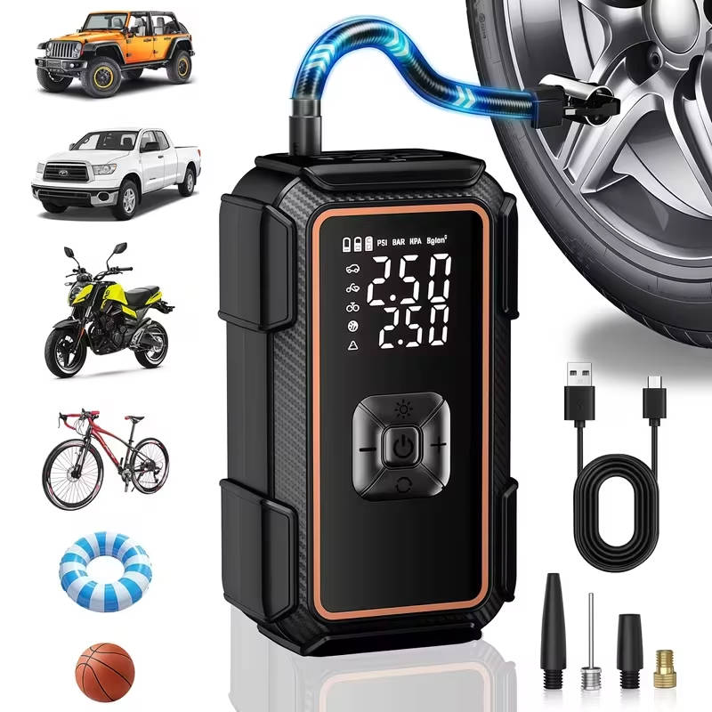 Portable Car Jump Starter 6000A, 16800mAh 12V Battery Booster with Air Compressor 150 PSI Tire Inflator, LED Light for Gas 10.0L Diesel 9.0L