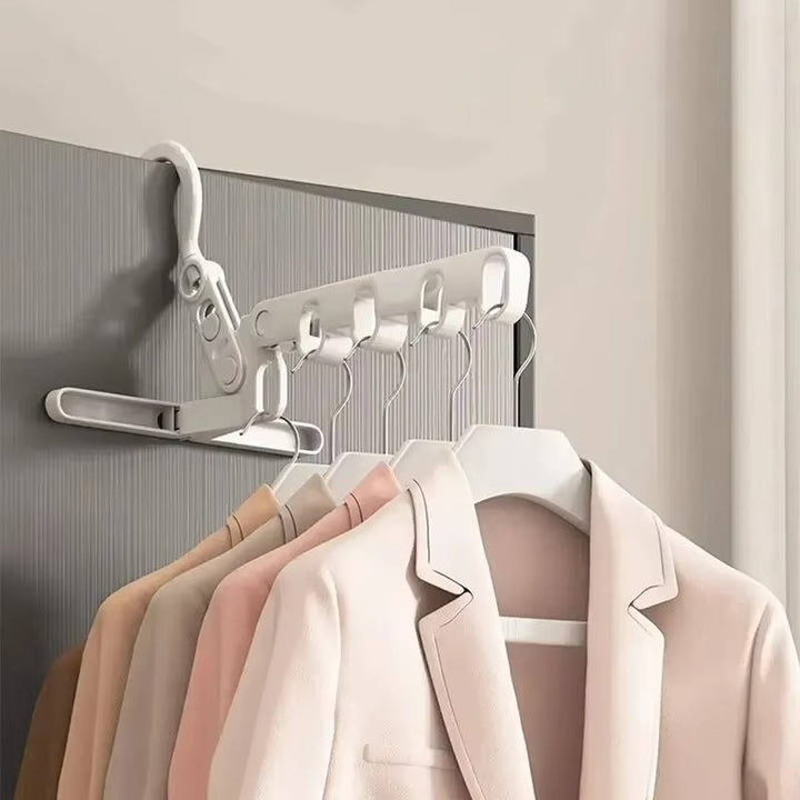 5 Hole Portable Clothes Hanger Wall Mount Space Saving