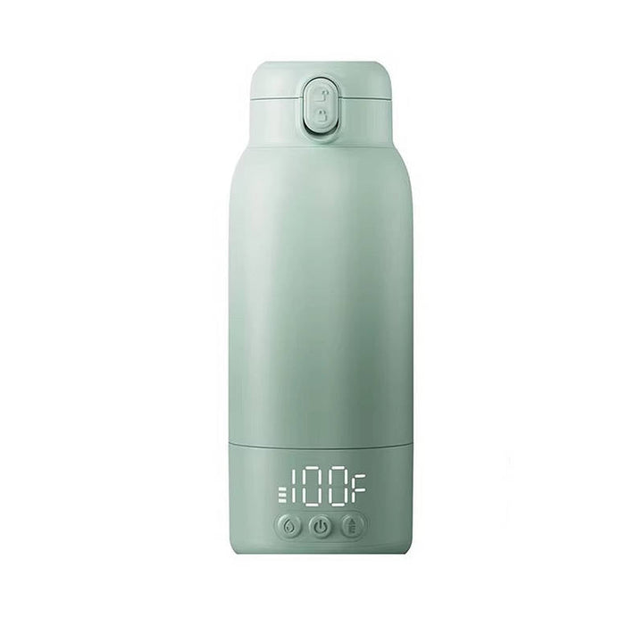Portable Bottle Warmer 17oz 100W Fast Heating, Rechargeable Baby Bottle Warmer with Temp Control LED Display Stainless Steel Travel