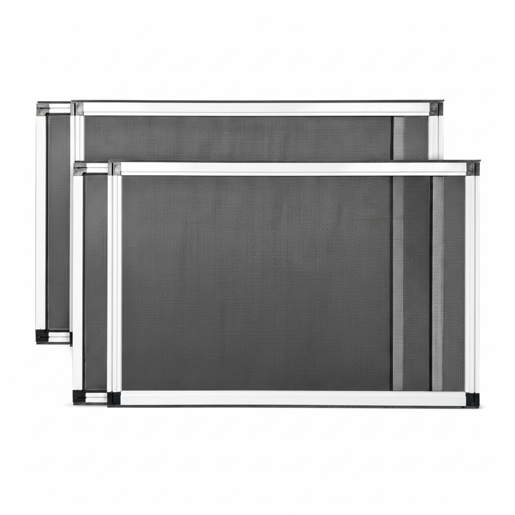 Expandable Window Screen with Fiberglass Mesh and Felt Seal, 2-Pack