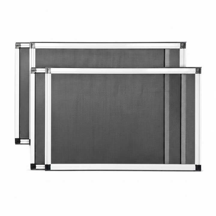 Expandable Window Screen with Fiberglass Mesh and Felt Seal, 2-Pack