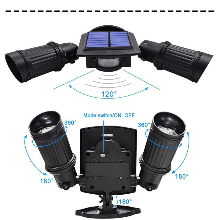 Solar Outdoor Security Floodlight with Motion Sensor