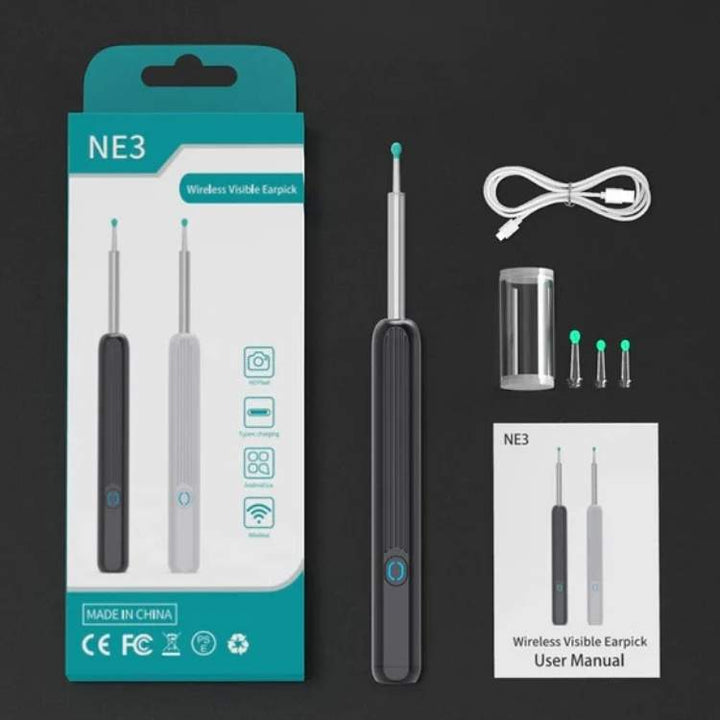 Ear Wax Removal Camera with LED Illumination and Rechargeable Handle, Wireless Viewing