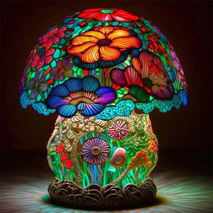 coloured Panel Table Lamp with Retro Design and Warm Ambient Glow