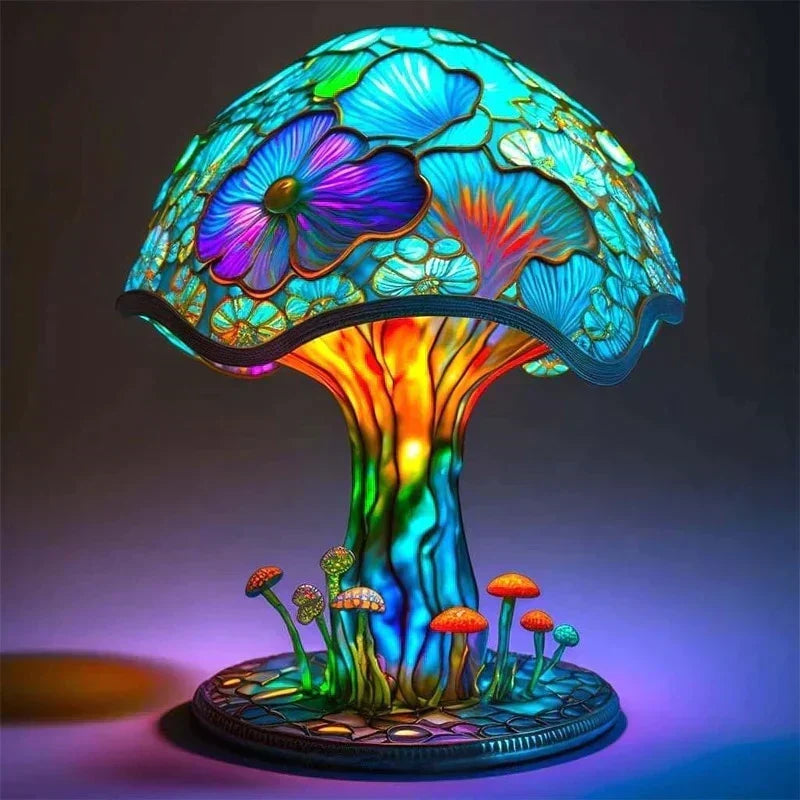 coloured Panel Table Lamp with Retro Design and Warm Ambient Glow